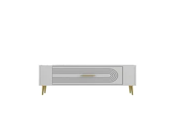 Mirel TV-benk 120 cm - Hvit/Gull - Møbler - TV- & Mediamøbler - TV benk & mediabenk