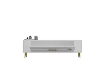 Mirel TV-benk 120 cm - Hvit/Gull - Møbler - TV- & Mediamøbler - TV benk & mediabenk