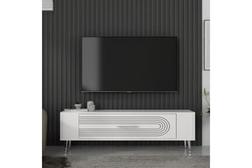 Mirel TV-benk 120 cm - Hvit/Sølv - Møbler - TV- & Mediamøbler - TV benk & mediabenk