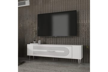 Mirel TV-benk 120 cm - Hvit/Sølv - Møbler - TV- & Mediamøbler - TV benk & mediabenk