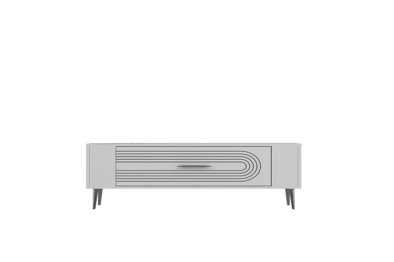 Mirel TV-benk 120 cm - Hvit/Sølv - Møbler - TV- & Mediamøbler - TV benk & mediabenk