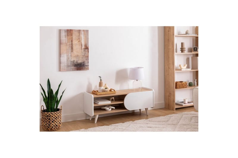 Mirra TV-benk 120 cm - Blå/Hvit - Møbler - TV- & Mediamøbler - TV benk & mediabenk