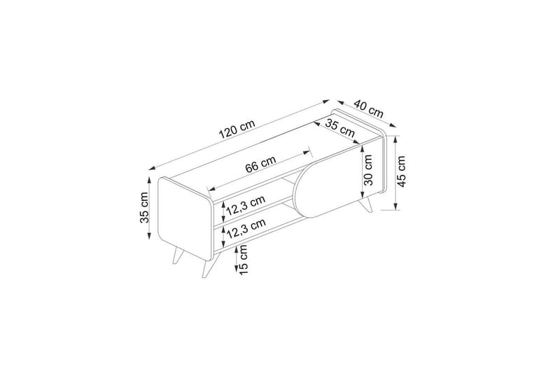 Mirra TV-benk 120 cm - Blå/Hvit - Møbler - TV- & Mediamøbler - TV benk & mediabenk