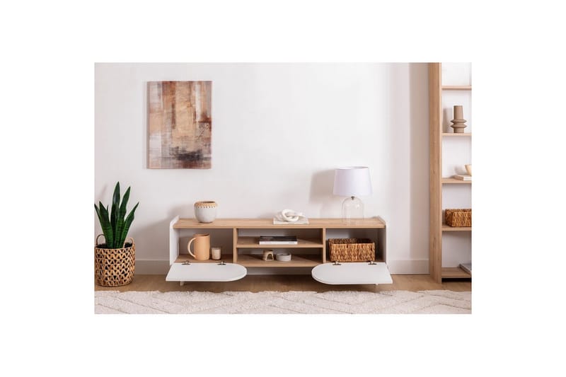 Mirra TV-benk 160 cm - Blå/Hvit - Møbler - TV- & Mediamøbler - TV benk & mediabenk