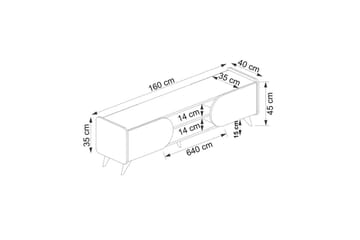 Mirra TV-benk 160 cm - Blå/Hvit - Møbler - TV- & Mediamøbler - TV benk & mediabenk