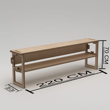 Mopira TV-benk 220 cm - Naturlig tre - Møbler - TV- & Mediamøbler - Mediestativ & veggfeste - TV-veggfeste