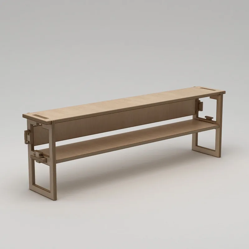 Mopira TV-benk 220 cm, Naturlig tre