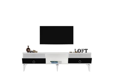 Mula TV-benk 150 cm - Hvit/Antrasitt - Møbler - TV- & Mediamøbler - TV benk & mediabenk