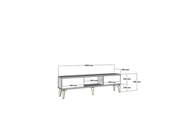 Mula TV-benk 150 cm - Hvit/Antrasitt - Møbler - TV- & Mediamøbler - TV benk & mediabenk