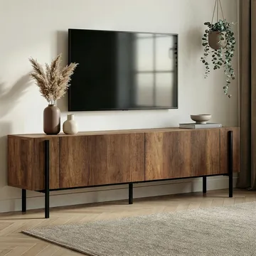 Nexus TV-benk 180 cm - Barok valnøtt og svart - Møbler - TV- & Mediamøbler - Mediestativ & veggfeste - TV-veggfeste