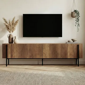 Nexus TV-benk 180 cm - Barok valnøtt og svart - Møbler - TV- & Mediamøbler - Mediestativ & veggfeste - TV-veggfeste