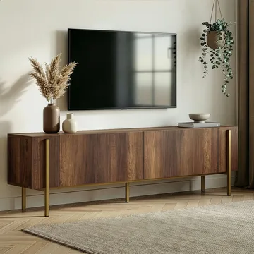Nexus TV-benk 180 cm - Barok Walnut Gold - Møbler - TV- & Mediamøbler - Mediestativ & veggfeste - TV-veggfeste
