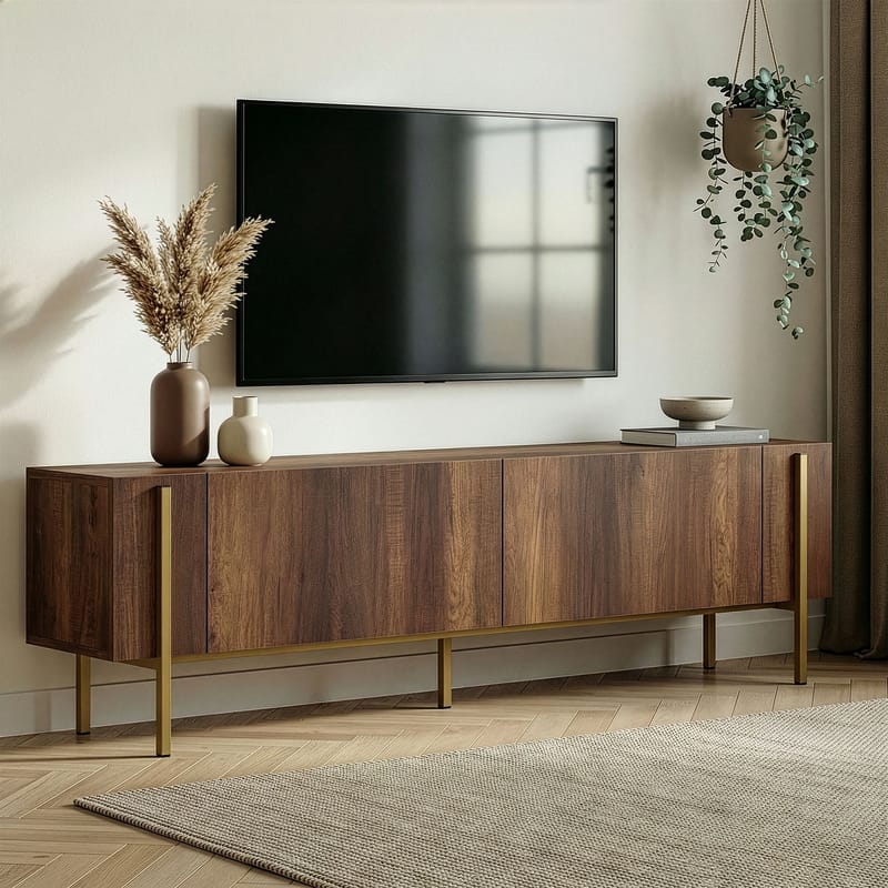 Nexus TV-benk 180 cm - Barok Walnut Gold - Møbler - TV- & Mediamøbler - Mediestativ & veggfeste - TV-veggfeste