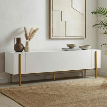 Nexus TV-benk 180 cm - Hvitt og gull - Møbler - TV- & Mediamøbler - Mediestativ & veggfeste - TV-veggfeste