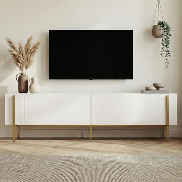 Nexus TV-benk 180 cm - Hvitt/gull - Møbler - TV- & Mediamøbler - TV benk & mediabenk