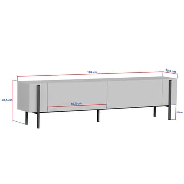 Nexus TV-benk 180 cm - Hvitt/gull - Møbler - TV- & Mediamøbler - TV benk & mediabenk