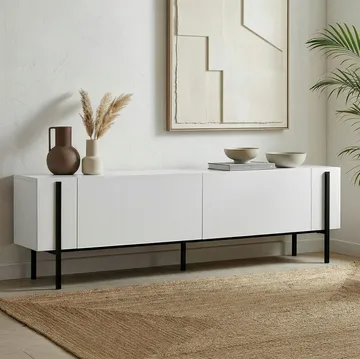 Nexus TV-benk 180 cm - Wood Black og Black - Møbler - TV- & Mediamøbler - Mediestativ & veggfeste - TV-veggfeste