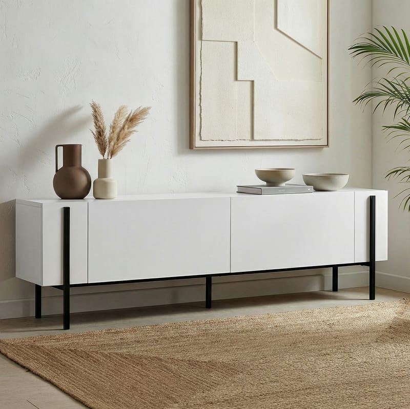 Nexus TV-benk 180 cm - Wood Black og Black - Møbler - TV- & Mediamøbler - Mediestativ & veggfeste - TV-veggfeste