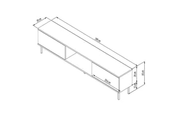 Neyra TV-benk 180 cm - Antrasitt - Møbler - TV- & Mediamøbler - TV benk & mediabenk