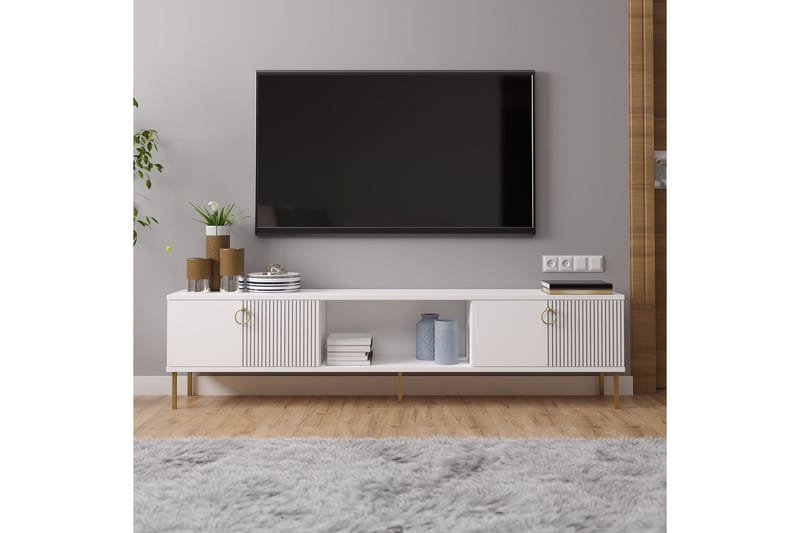 Neyra TV-benk 180 cm - Hvit - Møbler - TV- & Mediamøbler - TV benk & mediabenk