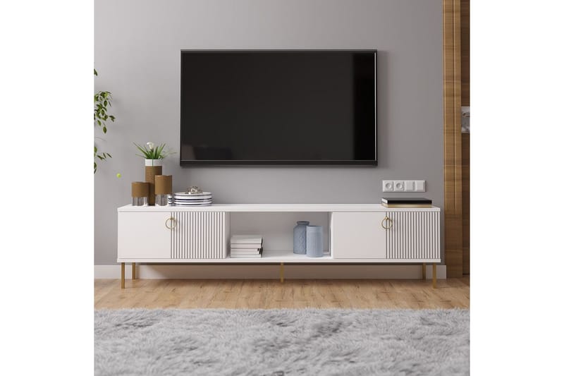 Neyra TV-benk 180 cm - Hvit - Møbler - TV- & Mediamøbler - TV benk & mediabenk