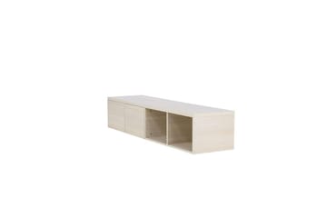 Nomi Vegghengt TV-benk 180 cm med Oppbevaring i Lyst Tre - Beige - Møbler - TV- & Mediamøbler - TV benk & mediabenk