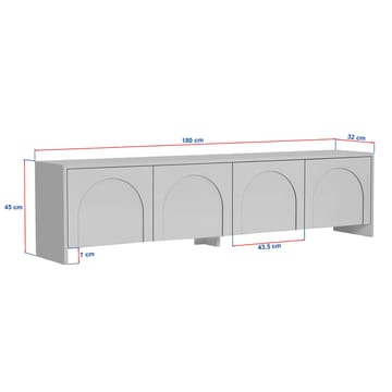 Nomira TV-benk 180 cm - Krem - Møbler - TV- & Mediamøbler - Mediestativ & veggfeste - TV-veggfeste