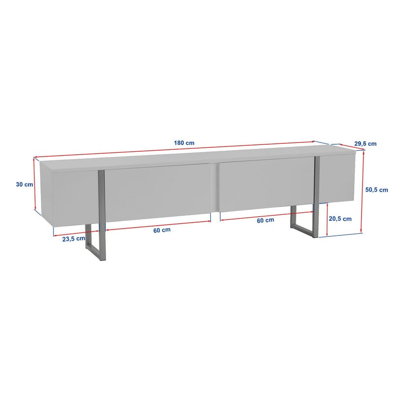 Nopira TV-benk 180 cm - Antrasitt/Svart - Møbler - TV- & Mediamøbler - TV benk & mediabenk