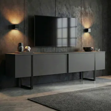 Nopira TV-benk 180 cm - Antrasitt/Svart - Møbler - TV- & Mediamøbler - TV benk & mediabenk