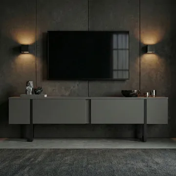 Nopira TV-benk 180 cm - Antrasitt/Svart - Møbler - TV- & Mediamøbler - TV benk & mediabenk