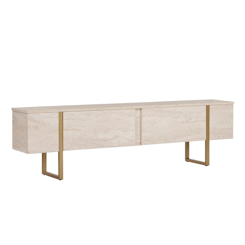 Nopira TV-benk 180 cm, Travertin og gull
