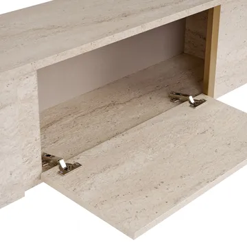 Nopira TV-benk 180 cm - Travertin og gull - Møbler - TV- & Mediamøbler - Mediestativ & veggfeste - TV-veggfeste