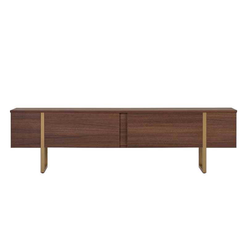 Nopira TV-benk 180 cm - Valnøtt og gull - Møbler - TV- & Mediamøbler - Mediestativ & veggfeste - TV-veggfeste