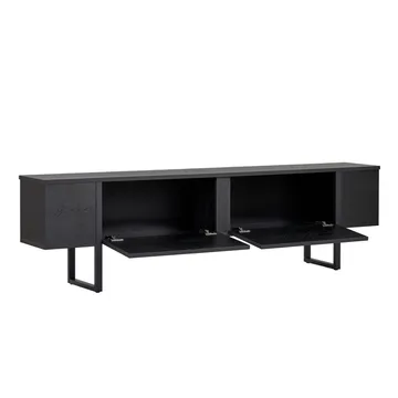 Nopira TV-benk 180 cm - Wood Black og Black - Møbler - TV- & Mediamøbler - Mediestativ & veggfeste - TV-veggfeste