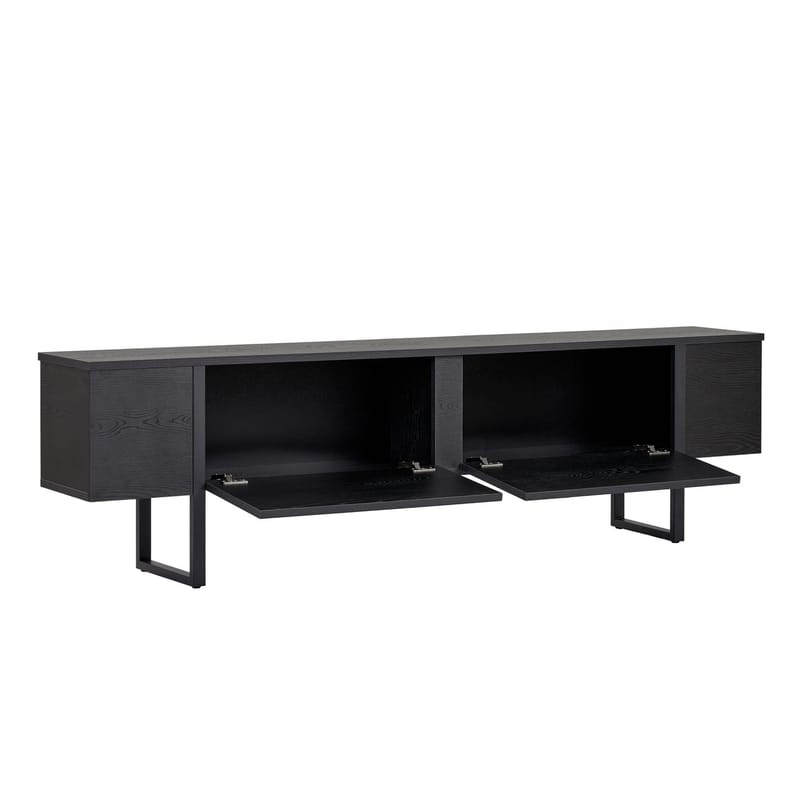 Nopira TV-benk 180 cm - Wood Black og Black - Møbler - TV- & Mediamøbler - Mediestativ & veggfeste - TV-veggfeste