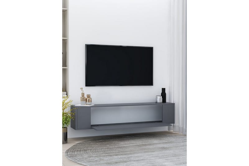 Noxen TV-benk 120x26 cm - Antrasitt - Møbler - TV- & Mediamøbler - Mediestativ & veggfeste - TV-veggfeste