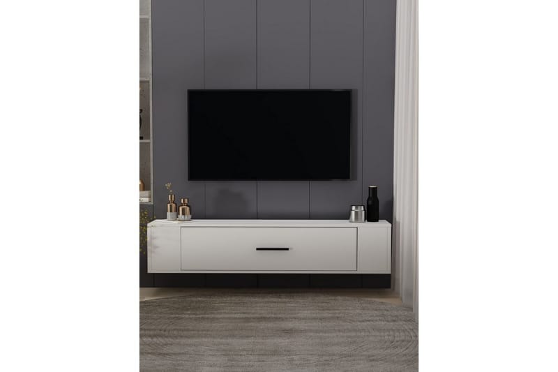 Noxen TV-benk 120x30 cm - Hvit - Møbler - TV- & Mediamøbler - Mediestativ & veggfeste - TV-veggfeste