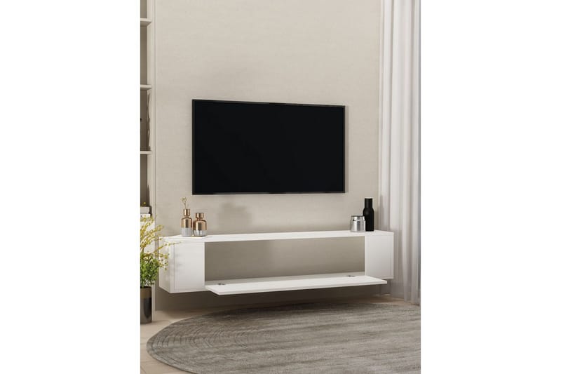 Noxen TV-benk 120x30 cm - Hvit - Møbler - TV- & Mediamøbler - Mediestativ & veggfeste - TV-veggfeste
