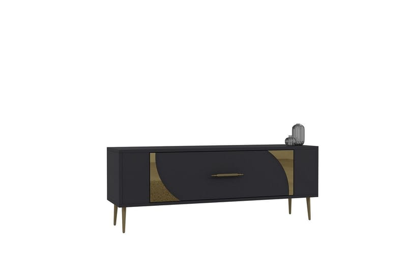 Olyra TV-benk 120 cm - Antrasitt/Gull - Møbler - TV- & Mediamøbler - TV benk & mediabenk