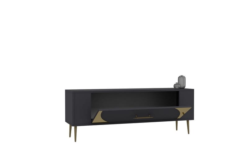 Olyra TV-benk 120 cm - Antrasitt/Gull - Møbler - TV- & Mediamøbler - TV benk & mediabenk