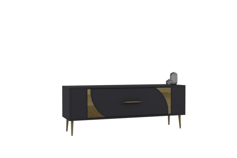 Olyra TV-benk 120 cm, Antrasitt/Gull