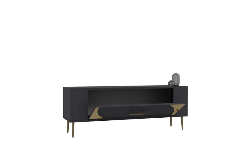 Olyra TV-benk 120 cm - Antrasitt/Gull - Møbler - TV- & Mediamøbler - TV benk & mediabenk