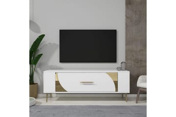 Olyra TV-benk 120 cm - Hvit/Gull - Møbler - TV- & Mediamøbler - TV benk & mediabenk