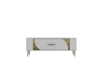 Olyra TV-benk 120 cm - Hvit/Gull - Møbler - TV- & Mediamøbler - TV benk & mediabenk