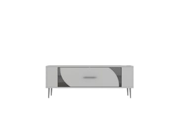 Olyra TV-benk 120 cm - Hvit/Sølv - Møbler - TV- & Mediamøbler - TV benk & mediabenk