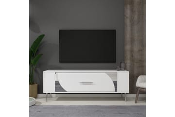 Olyra TV-benk 120 cm - Hvit/Sølv - Møbler - TV- & Mediamøbler - TV benk & mediabenk