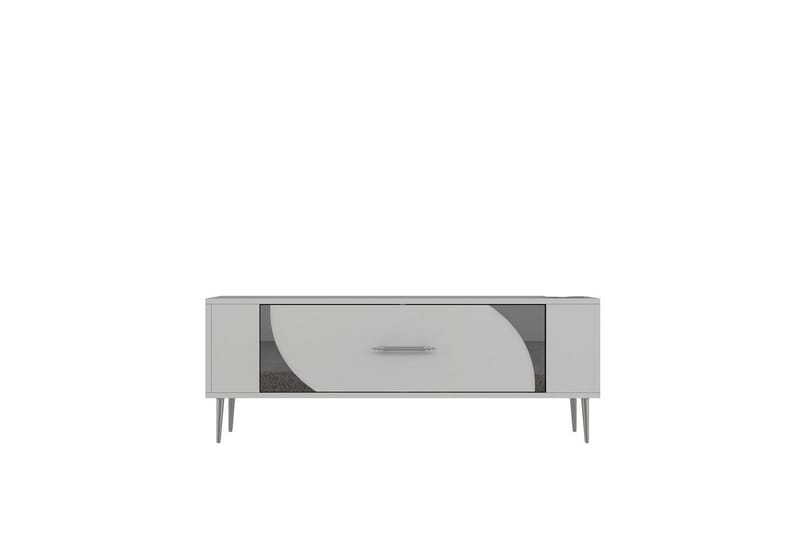 Olyra TV-benk 120 cm - Hvit/Sølv - Møbler - TV- & Mediamøbler - TV benk & mediabenk