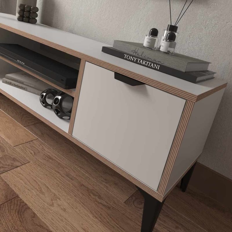 Olyros TV-benk 140 cm - Hvit - Møbler - TV- & Mediamøbler - Mediestativ & veggfeste - TV-veggfeste