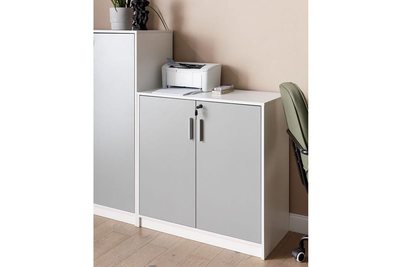 Oppbevaringsenhet Zehna Grå, hvit, 80x40x80 cm - Grå, hvit, 80x40x80 cm - Møbler - TV- & Mediamøbler - Mediestativ & veggfeste - TV-veggfeste