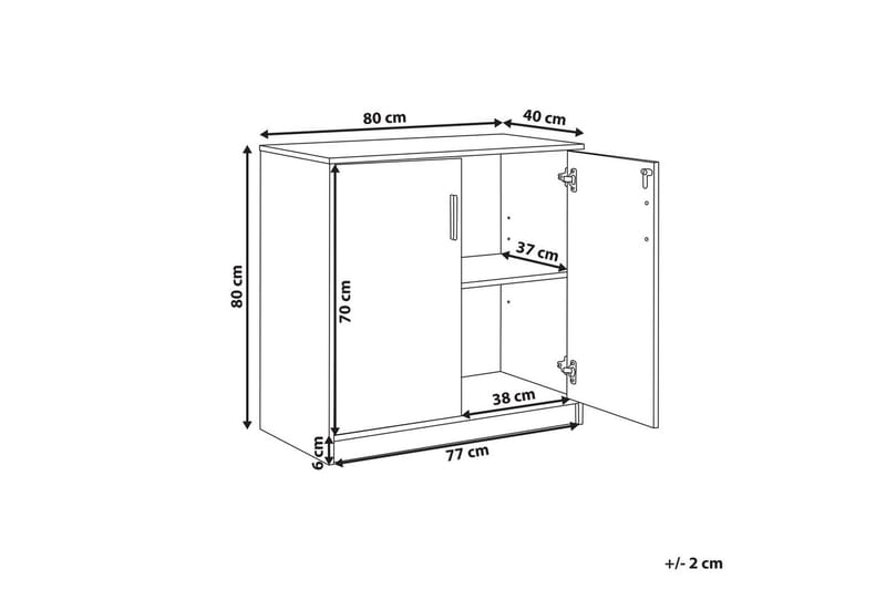 Oppbevaringsenhet Zehna Grå, hvit, 80x40x80 cm - Grå, hvit, 80x40x80 cm - Møbler - TV- & Mediamøbler - Mediestativ & veggfeste - TV-veggfeste